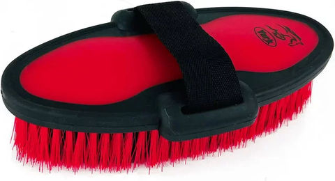 Produktbild von York Vario Pferdebürste aus Kunststoff in Schwarz und Rot