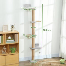 Youjia Katzenkratzbaum in Grau mit Sisalpfosten und Plüschstoff – Bild 1 von 1