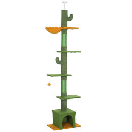 Youjia Kratzbaum Deckenhoch Grün mit Katzenhöhle und Spielball für Katzen 230-275 cm – Bild 1 von 1