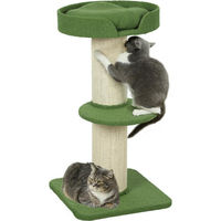 Produktbild von Youjia Kratzbaum für Katzen 91cm Grün mit Katzenbett und Plattform aus Polyester