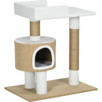 Produktbild von Youjia Kratzbaum für Katzen mit Katzenhöhle und Liegefläche aus Jute in Braun/Weiß 79cm
