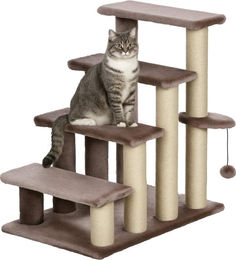 Youjia Kratzbaum Haustiertreppe aus Plüsch und Jute in Braun 60x40x64cm – Bild 1 von 3
