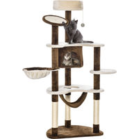 Produktbild von Youjia Kratzbaum XXL für Katzen mit Katzenhöhle und Hängematte Braun 153 cm Höhe