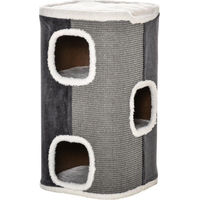 Produktbild von Youjia Kratztonne für Katzen mit 3 Ebenen aus Sisal und Polyester in Grau-Weiß 40x40x74cm
