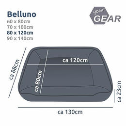 your GEAR Belluno Hundebett mit Memory Foam für große Hunde und Katzen, grau, 80 x 120 cm – Bild 1 von 6