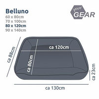 Produktbild von your GEAR Belluno Hundebett mit Memory Foam für große Hunde und Katzen, grau, 80 x 120 cm