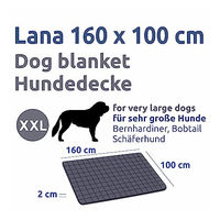 Produktbild von yourGEAR Lana Hundematte XXL 160x100 cm aus Baumwolle Grau waschbar