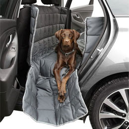 yourGEAR Rapallo Autoschondecke für Hunde wasserdicht und kratzfest in Grau mit 2 Einstiegen und ISOFIX-Befestigung – Bild 1 von 13