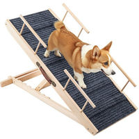 Produktbild von Youyijia Haustiertreppe aus Holz klappbar für Hunde aller Altersstufen in Beige oder Grau