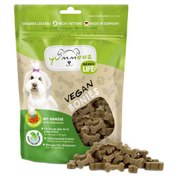 Produktbild von yummeez Green Life Vegan Bonies Belohnungssnack für Hunde ohne tierisches Protein und Zucker 175 g - 175 g