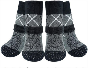 Zaewry Pfotenschutz 4 Stück Hundesocken Anti-Rutsch, (Doppelseitige mit Verstellbaren Riemen), für Innenbereich – Bild 1 von 5