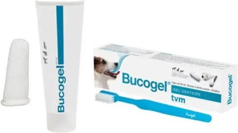 Produktbild von Zahnpasta mit Zahnbürste für Hunde TVM Bucogel