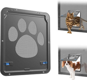 Produktbild von ZEUOPQ Haustierklappe Katzenklappe für Fliegengittertür mit Magnetverschluss