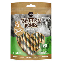 Produktbild von Zeus BetterBones gedrehte Kaustangen mit Lamm und Minze
