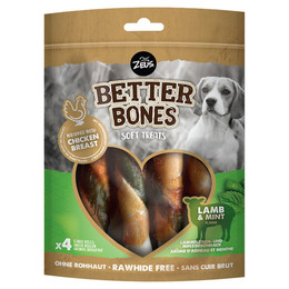 Produktbild von Zeus BetterBones große Twists mit Lamm und Minze - 4 x 125 g