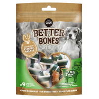 Produktbild von Zeus BetterBones Small Chicken Bones mit Lamm & Minze - 9 x 206 g