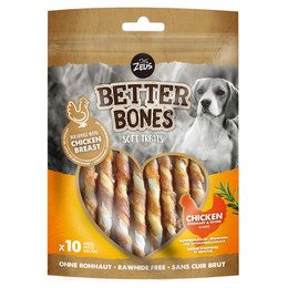 Produktbild von Zeus BetterBones Twist Kaustangen mit Huhn - 10 x 114 g