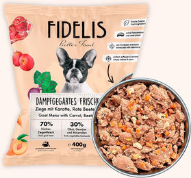 Produktbild von Ziege mit Karotte, Rote Beete und Pfirsich (400g, gefroren)