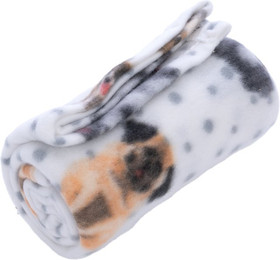 Produktbild von zooplus Basics Kuscheldecke Fleece Dogs & Dots - L 100 x B 70 cm