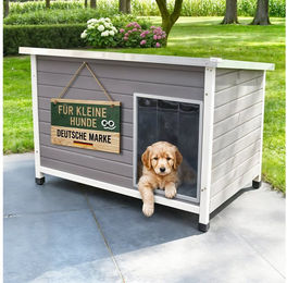 Produktbild von Zooprinz Hundehütte Jacky mit Lamellen Kunststofffüße Metallrahmen, Höhenverstellbar, Klappdach, für kleine Hunde