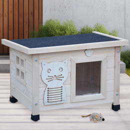 Produktbild von Zooprinz Katzenhaus Felix mit Spielmaus und klappbarem Bitumendach