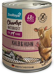 Produktbild von ZooRoyal Charlys Naturkost Kalb, Huhn, Kartoffeln & Kräuter 800g