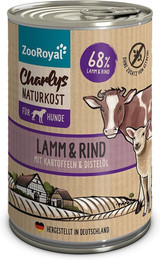 Produktbild von ZooRoyal Charlys Naturkost Lamm & Rind mit Kartoffeln & Distelöl 400g