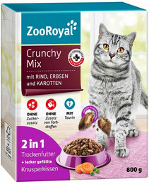 Produktbild von ZooRoyal Crunchy Mix mit Rind, Erbsen und Karotten 800g