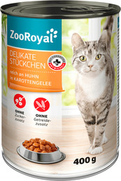Produktbild von ZooRoyal Delikate Stückchen mit Hühnchen in Karottengelee - 12 x 400 g