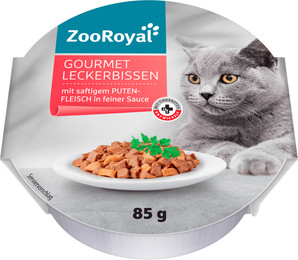Produktbild von ZooRoyal Gourmet Leckerbissen mit saftigem Putenfleisch in feiner Sauce - 12 x 85 g