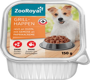 Produktbild von ZooRoyal Grillhappen mit Huhn und Gemüse an Paprikacreme 150g