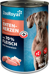 Produktbild von ZooRoyal Hunde-Nassfutter mit Entenherzen - 6 x 400 g