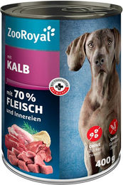 Produktbild von ZooRoyal Hunde-Nassfutter mit Kalb 6x400g