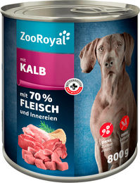 Produktbild von ZooRoyal Hunde-Nassfutter mit Kalb 6x800g
