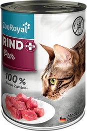 Produktbild von ZooRoyal Katze Rind + pur 12x400g