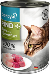 Produktbild von ZooRoyal Katze Rind, Pute & Kaninchen - 12 x 400 g