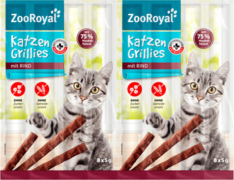 Produktbild von ZooRoyal Katzen-Grillies mit Rind 32x5g