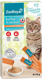 Produktbild von ZooRoyal Katzenschleckies mit Huhn und Malz 8x15g