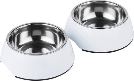 Produktbild von ZooRoyal Melamin-Napf M 350ml 2er Set weiß - 2 x 350 ml