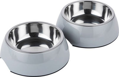 Produktbild von ZooRoyal Melamin-Napf S 160ml 2er Set grau - 2 x 160 ml