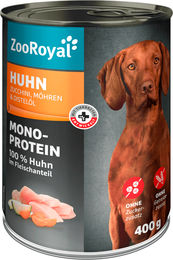 Produktbild von ZooRoyal Mono-Protein Huhn mit Zucchini, Möhren & Distelöl - 6 x 400 g