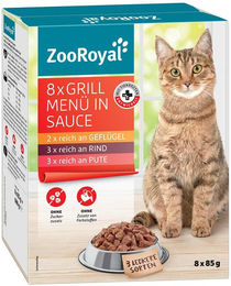 Produktbild von ZooRoyal Multipack Grill Menü in Sauce - 8 x 85 g