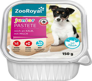 Produktbild von ZooRoyal Pastete Junior Kalb mit Milch 11x150g