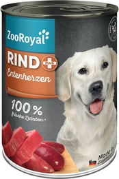 Produktbild von ZooRoyal Rind + Entenherzen 6x400g