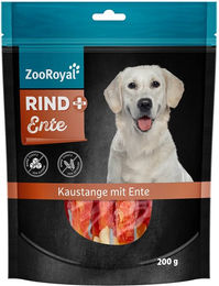 Produktbild von ZooRoyal Rind+ Kaustange mit Ente 200g