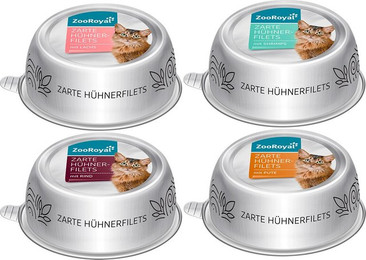Produktbild von ZooRoyal Zarte Hühnerfilets Mixpaket - 48 x 85 g