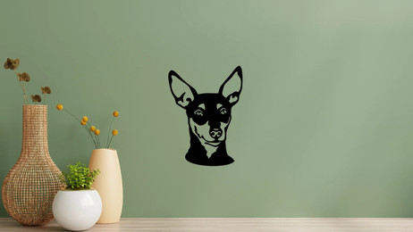 Produktbild von Zwergpinscher Kopf Wandtattoo Wandbild Wandsticker Wandaufkleber Wanddekoration