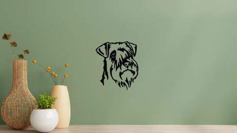 Produktbild von Zwergschnauzer Kopf Wandtattoo Wandbild Wandsticker Wandaufkleber Wanddekoration