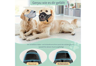 Zaewry Maulkorb für große Hunde aus atmungsaktivem Nylon-Mesh in XL mit verstellbaren Trägern – Bild 1 von 3