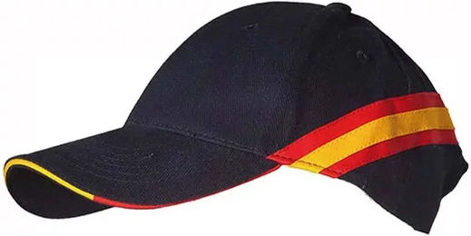 Produktbild von Zaldi Baseballkappe mit Spanienflagge aus Baumwolle Schwarz Unisex